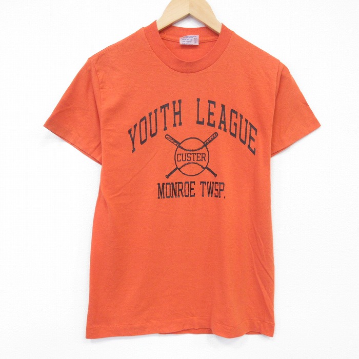 80s 半袖Tシャツ ユースリーブ オレンジ S | 古着