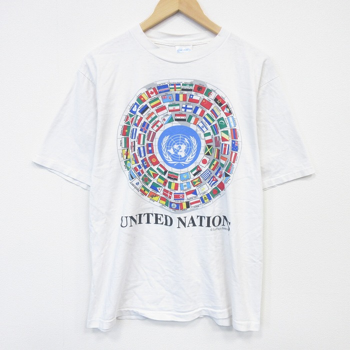 90s 半袖Tシャツ 国連 ホワイト L | 古着