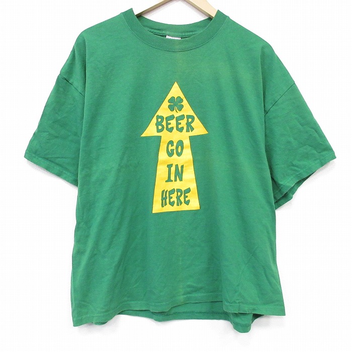 00s 半袖Tシャツ ビール グリーン XL | 古着