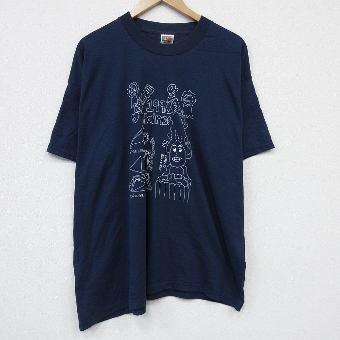 フルーツオブザルーム 90s 半袖Tシャツ ネイビー XL | 古着
