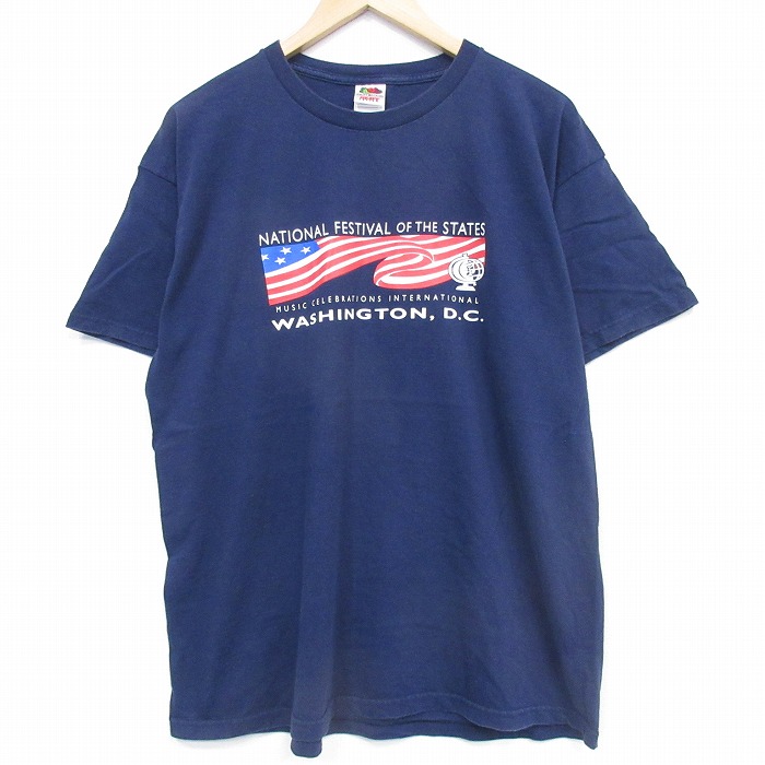 【20%OFF】フルーツオブザルーム 00s 半袖Tシャツ ワシントンDC ネイビー メンズXL相当 | 古着