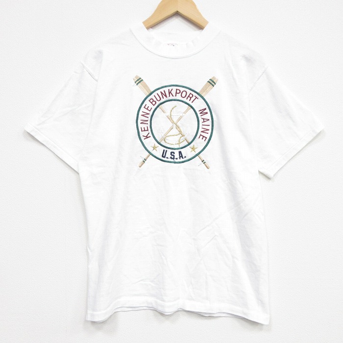 90s 半袖Tシャツ オール刺繍 ホワイト L | 古着