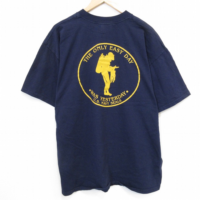 【20%OFF】00s 半袖Tシャツ ミリタリーシールズ ネイビー メンズXL相当 | 古着