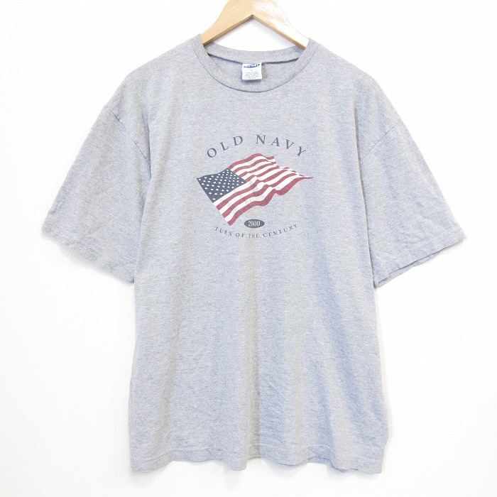 オールドネイビー 00s 半袖Tシャツ 星条旗 グレー XL | 古着