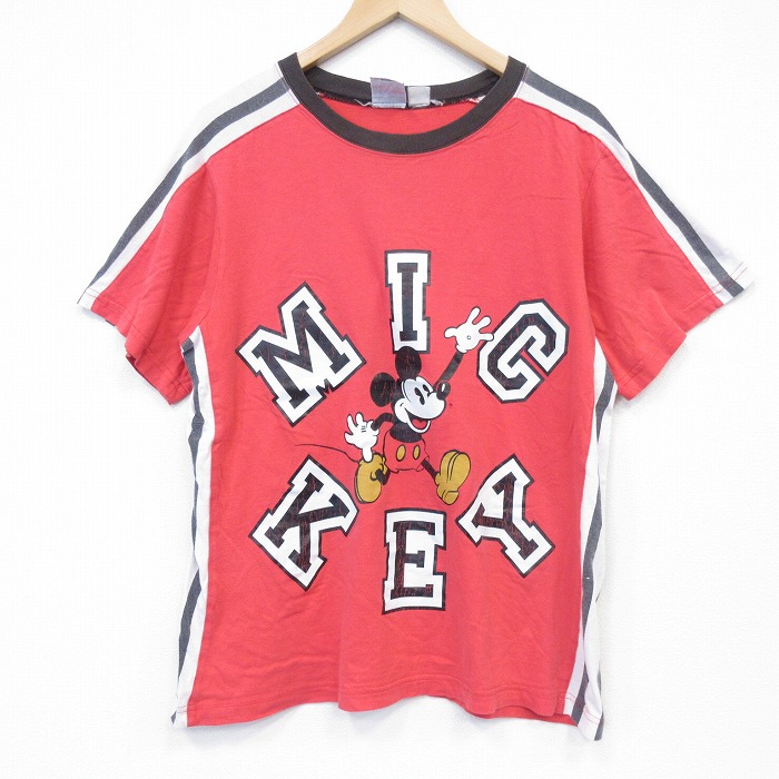ディズニー 90s 半袖Tシャツ ミッキーラグラン レッド メンズL相当 | 古着