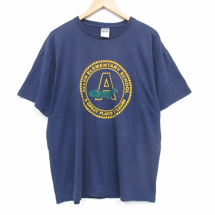 フルーツオブザルーム 00s 半袖Tシャツ ワニ ネイビー メンズXL相当 | 古着