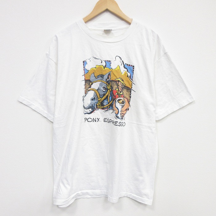 FABRIC ART 90s 半袖Tシャツ ポニー ホワイト メンズXL相当 | 古着