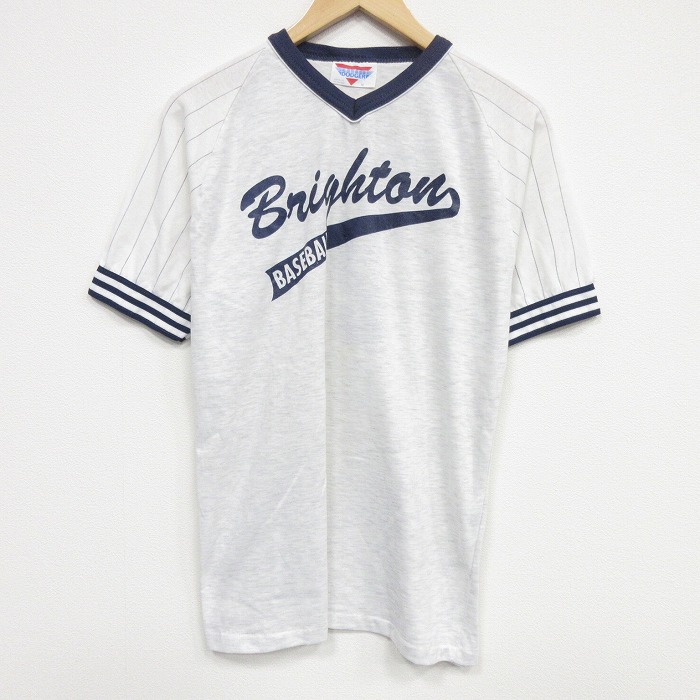 80s 半袖Tシャツ ベースボールラグラン グレー L | 古着