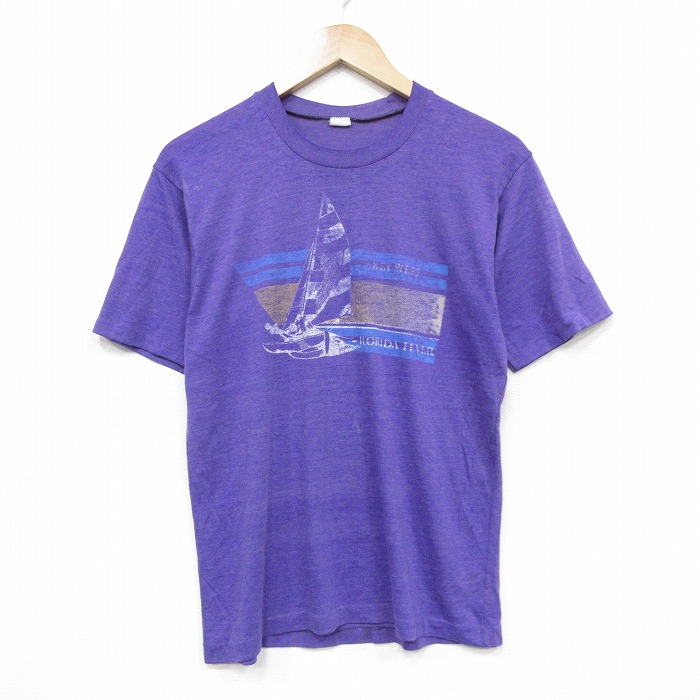 80s 半袖Tシャツ ヨット パープル S | 古着