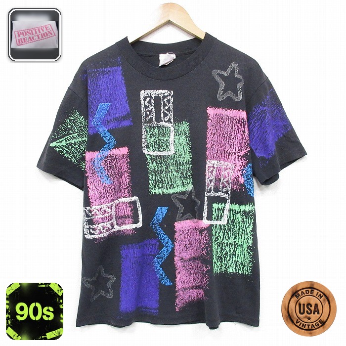90s 半袖Tシャツ ブラック メンズL相当 | 古着