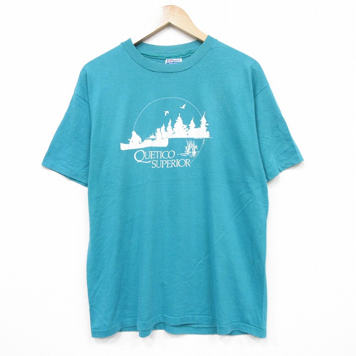 ヘインズ 80s 半袖Tシャツ カヌー ライトブルー L | 古着