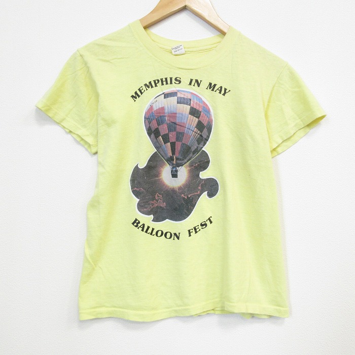 70s 半袖Tシャツ 気球 イエロー S | 古着