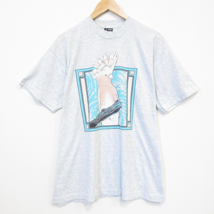 フルーツオブザルーム 90s 半袖Tシャツ 鳥 グレー メンズXL相当 | 古着