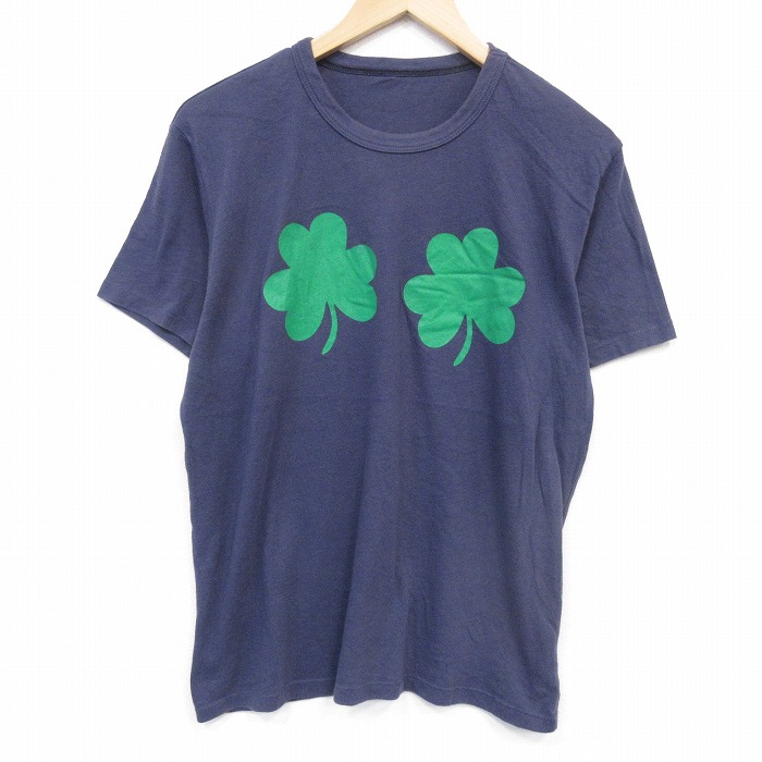 90s 半袖Tシャツ クローバー ネイビー L | 古着