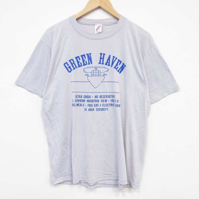 80s 半袖Tシャツ グリーンヘブン グレー XL | 古着