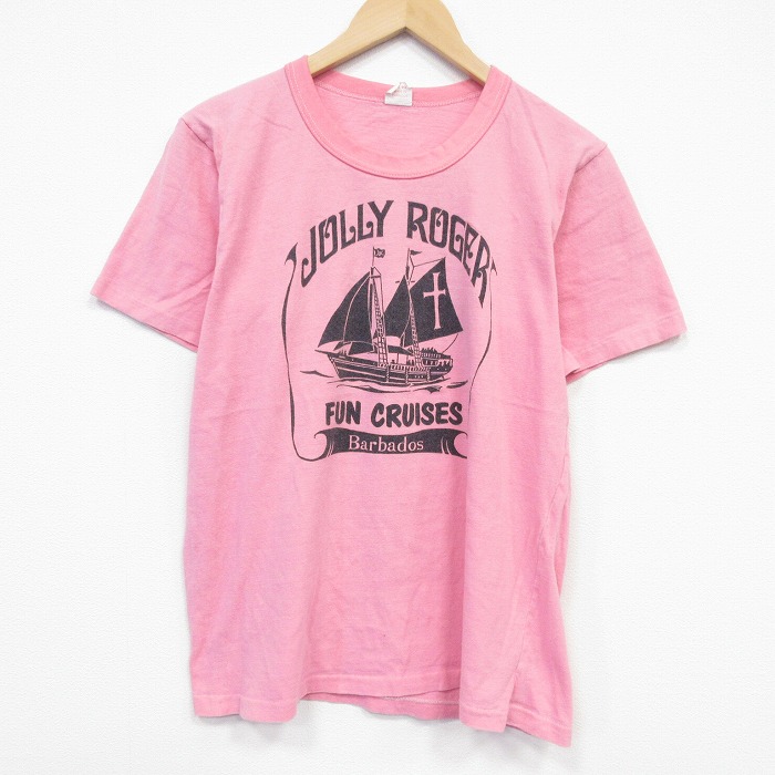 80s 半袖Tシャツ 船 ピンク L | 古着