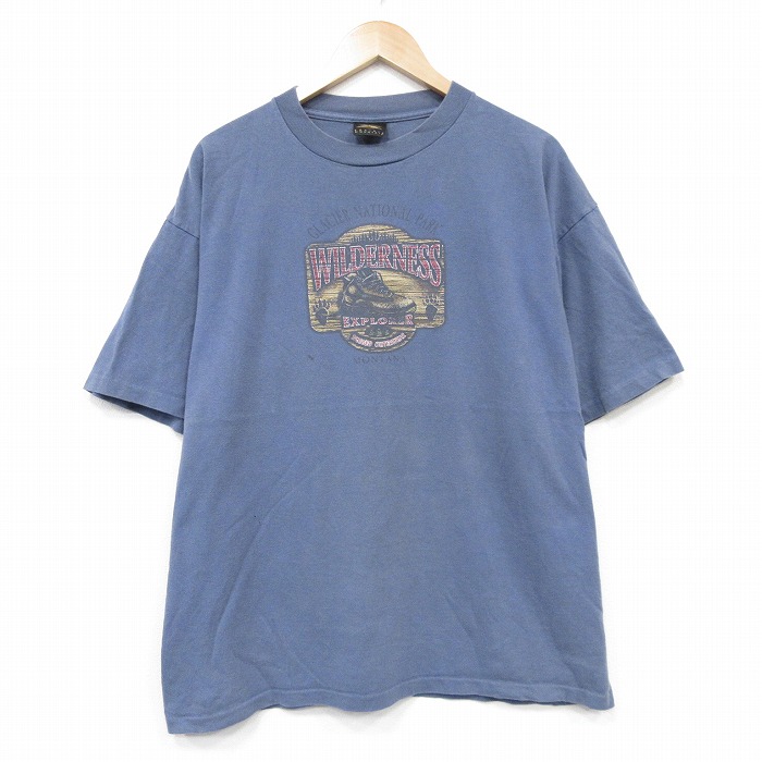 【20%OFF】00s 半袖Tシャツ ブーツ ネイビー メンズXL相当 | 古着