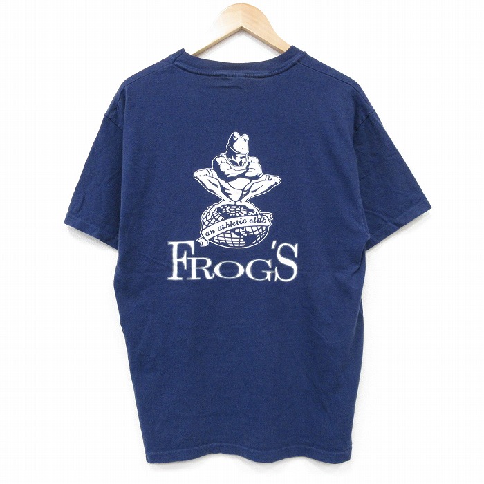 ヘインズ 00s 半袖Tシャツ カエル ネイビー L | 古着