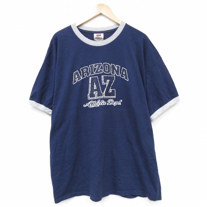 ナイキ 00s 半袖Tシャツ アリゾナ ネイビー XL | 古着