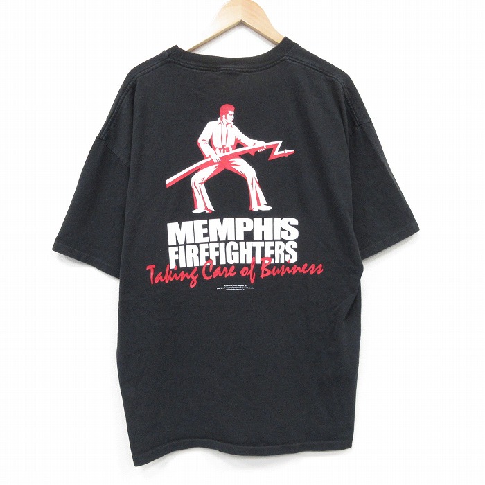 【20%OFF】00s 半袖Tシャツ メンフィス ブラック メンズXL相当 | 古着