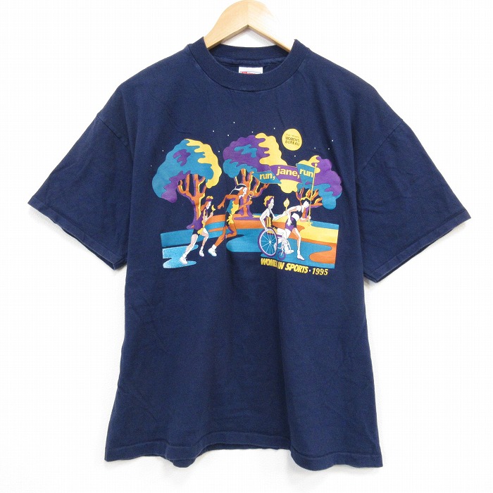 90s 半袖Tシャツ スポーツ ネイビー XL | 古着