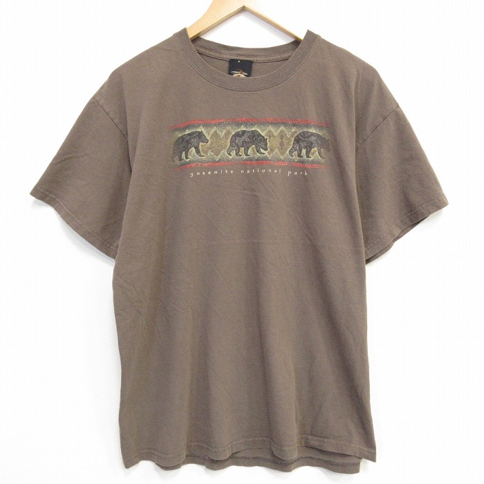 【20%OFF】00s 半袖Tシャツ ヨセミテ国立公園 ブラウン メンズL相当 | 古着