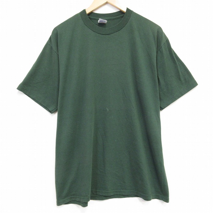 XL★古着 ジャージーズ 半袖 ビンテージ Tシャツ メンズ 90年代 90s 無地 クルーネック グリーン 26jun01