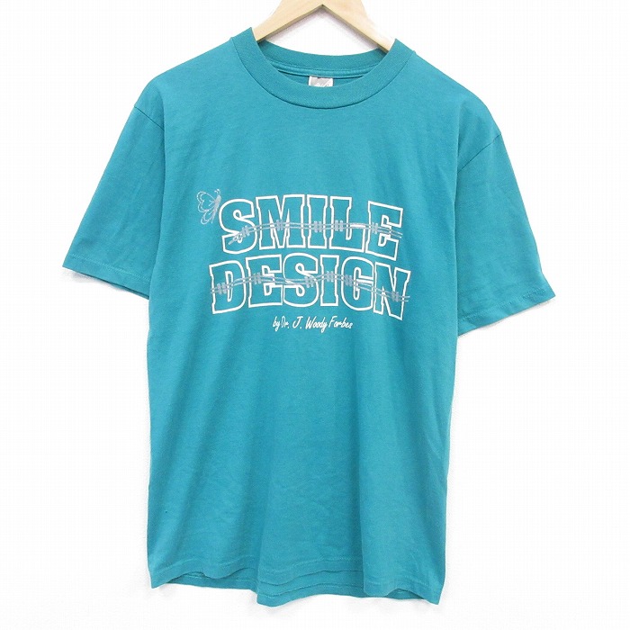 90s 半袖Tシャツ スマイル グリーン M | 古着