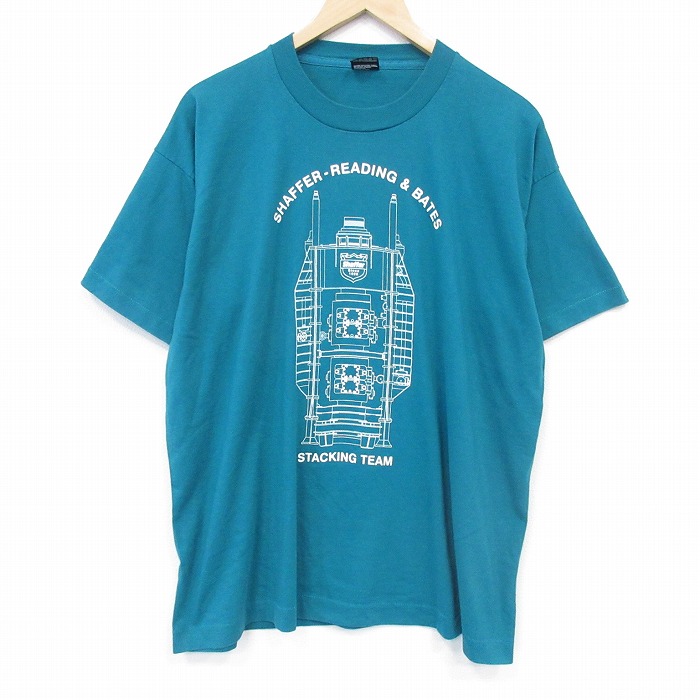 フルーツオブザルーム 90s 半袖Tシャツ STACKING グリーン メンズXL相当 | 古着