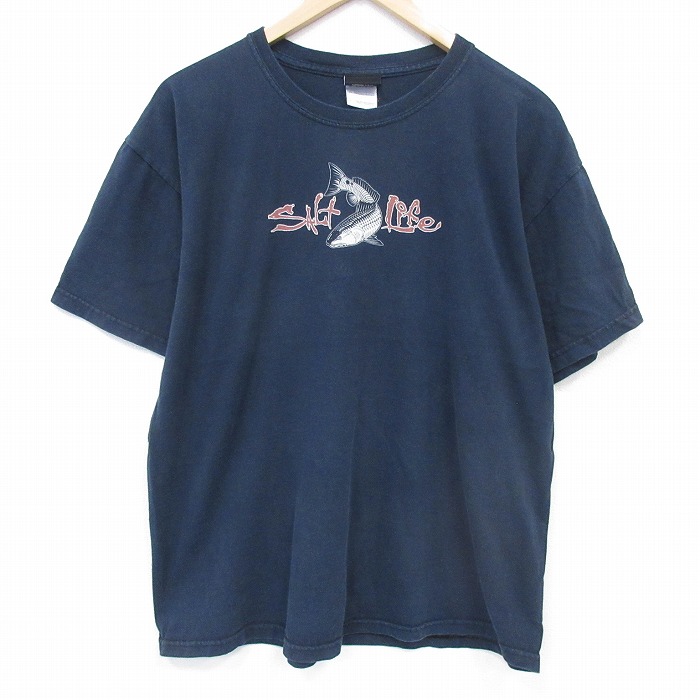 【20%OFF】00s 半袖Tシャツ 魚 ブラック メンズXL相当 | 古着
