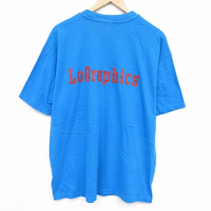 ヘインズ 90s 半袖Tシャツ グラフィック ブルー XL | 古着