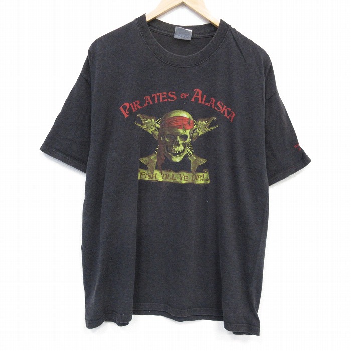 【20%OFF】00s 半袖Tシャツ 海賊 ブラック メンズXL相当 | 古着
