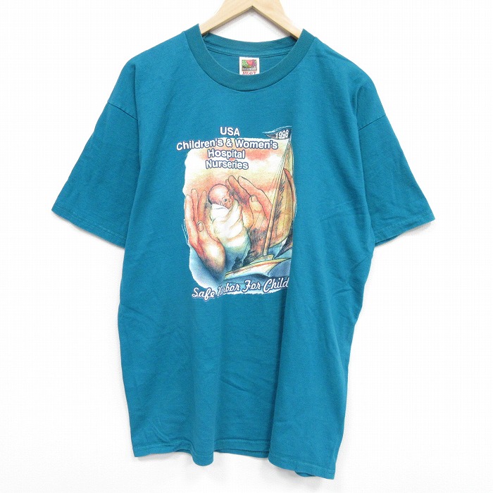 【20%OFF】フルーツオブザルーム 00s 半袖Tシャツ ヨット赤ちゃん ブルー メンズXL相当 | 古着