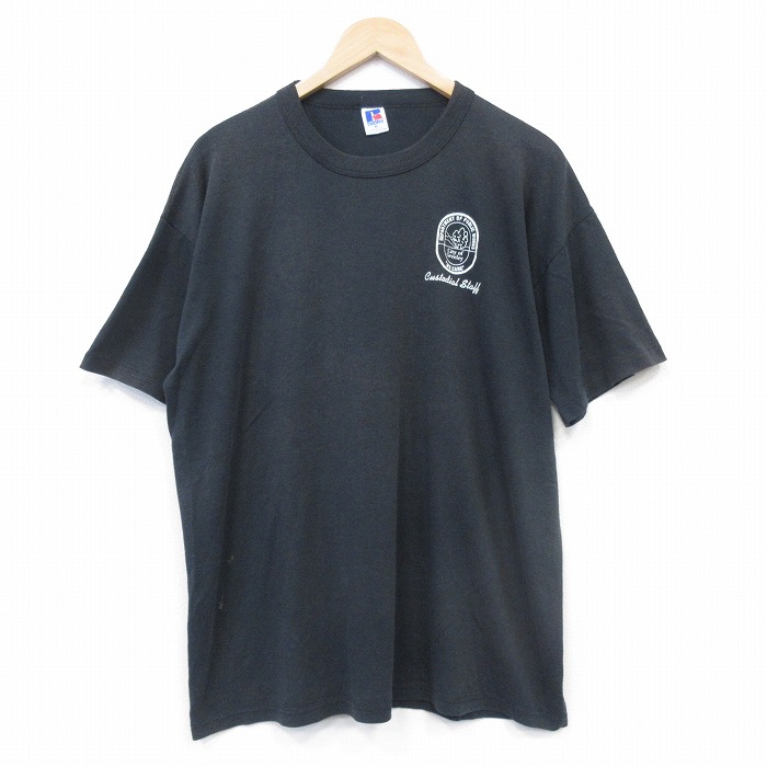 ラッセル 80s 半袖Tシャツ Custodial ブラック メンズXL相当 | 古着