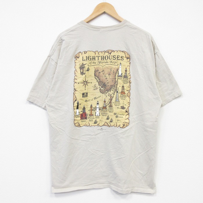 【20%OFF】00s 半袖Tシャツ 灯台 ベージュ メンズXL相当 | 古着