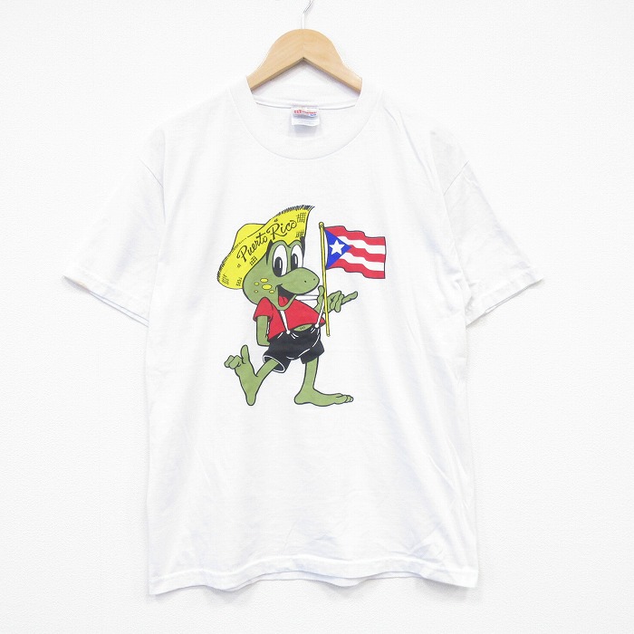 ヘインズ 00s 半袖Tシャツ カエル ホワイト L | 古着