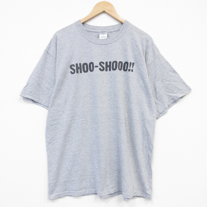00s 半袖Tシャツ メッセージ グレー メンズXL相当 | 古着