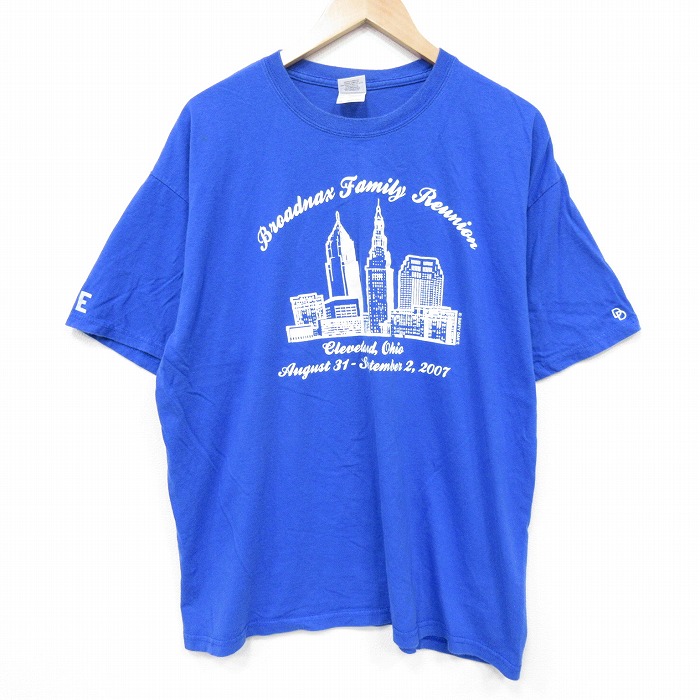 00s 半袖Tシャツ オハイオ ブルー メンズXL相当 | 古着