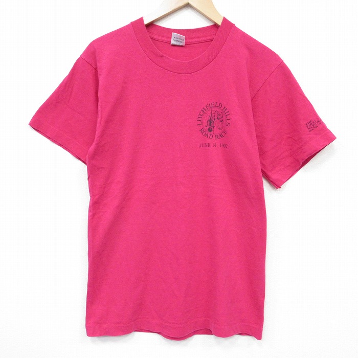 フルーツオブザルーム 90s 半袖Tシャツ ロードレース ピンク M | 古着
