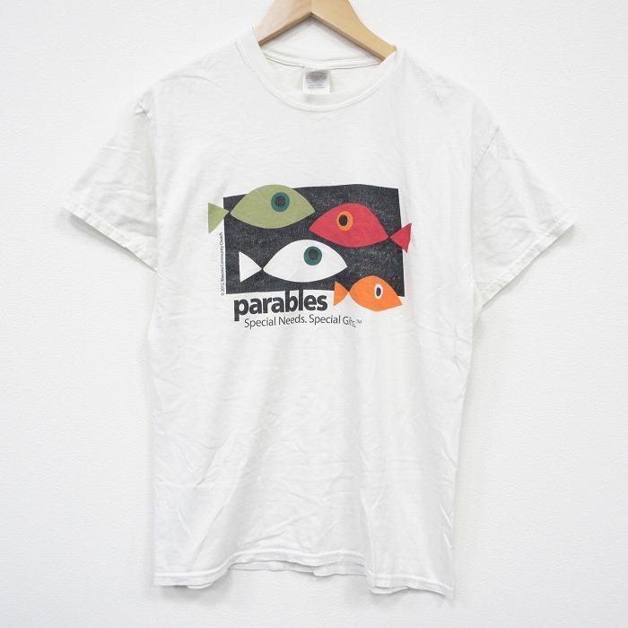 半袖Tシャツ 魚 ホワイト M | 古着