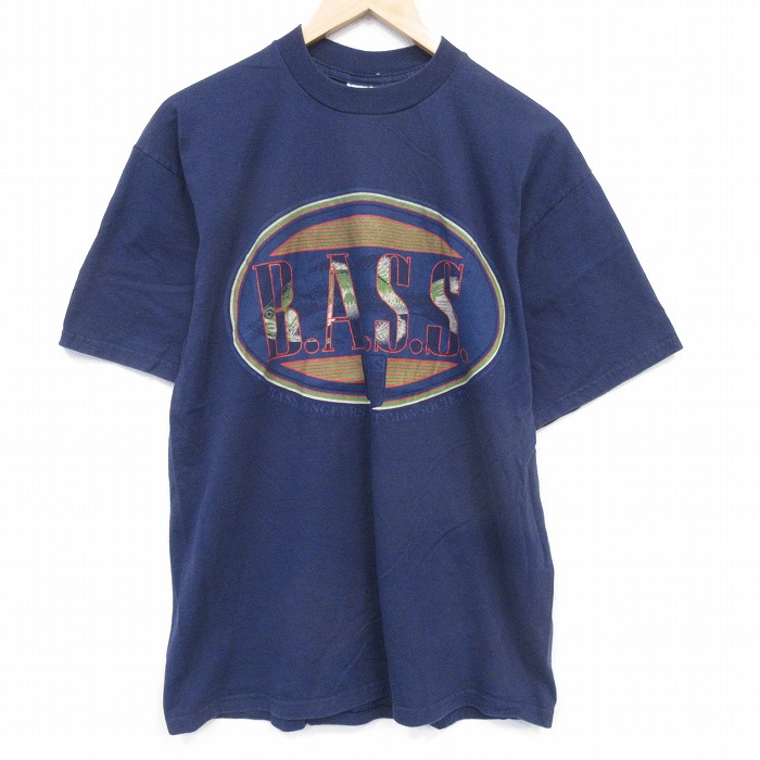 90s 半袖Tシャツ BASS ネイビー L | 古着