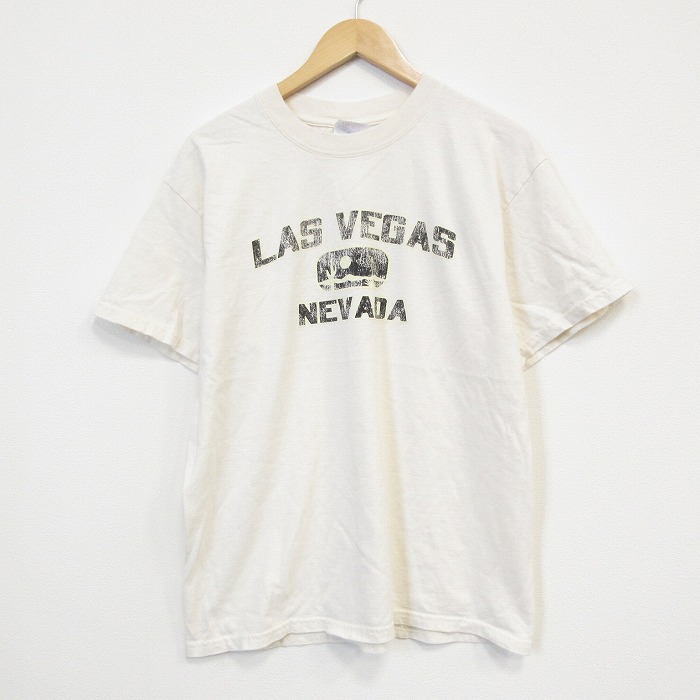 【20%OFF】00s 半袖Tシャツ ラスベガス ベージュ メンズL相当 | 古着