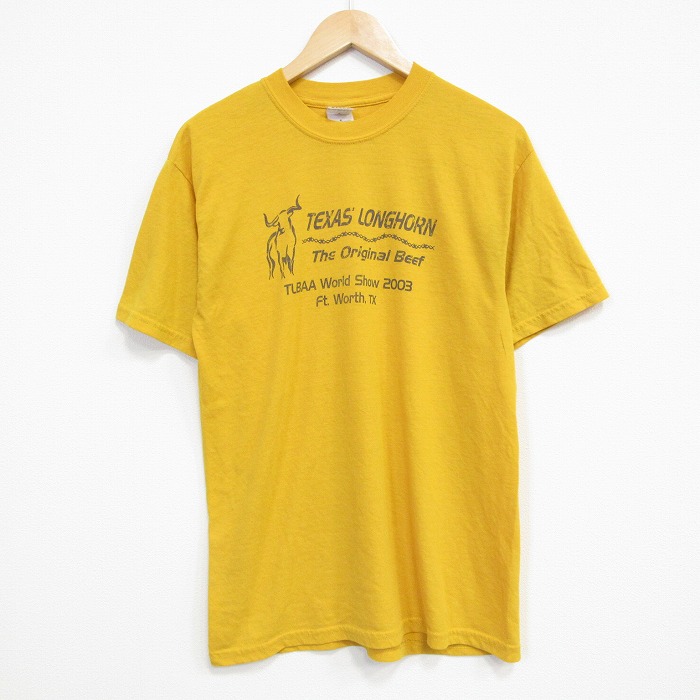 00s 半袖Tシャツ テキサスロングホーン イエロー M | 古着