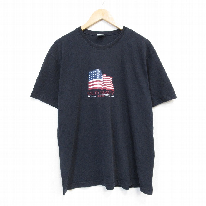 オールドネイビー 00s 半袖Tシャツ 星条旗 ブラック XL | 古着