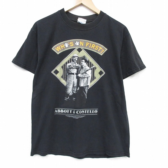 【20%OFF】00s 半袖Tシャツ アボット&コステロ ブラック メンズL相当 | 古着