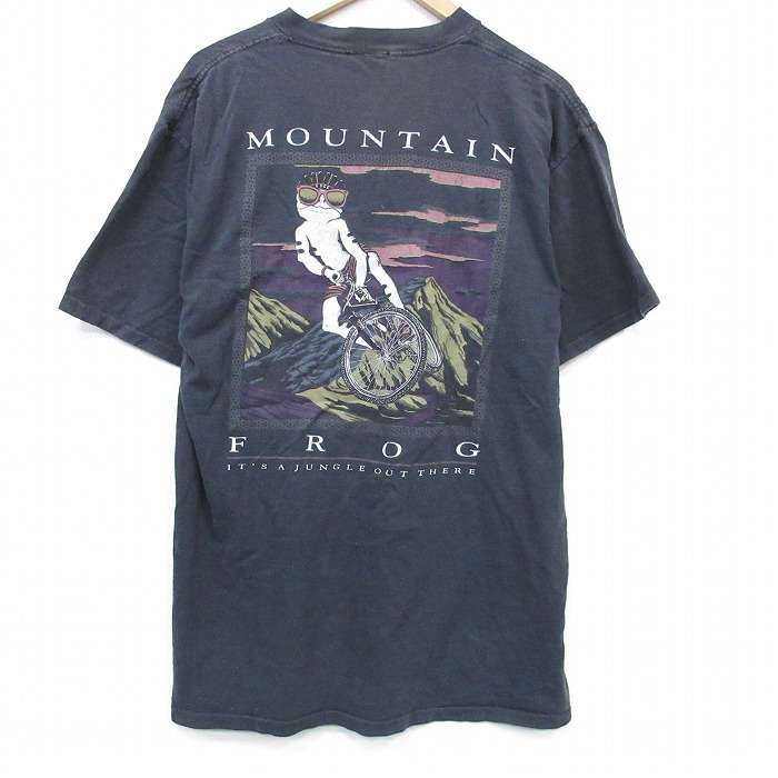 90s 半袖Tシャツ マウンテンフロッグ ブラック メンズL相当 | 古着