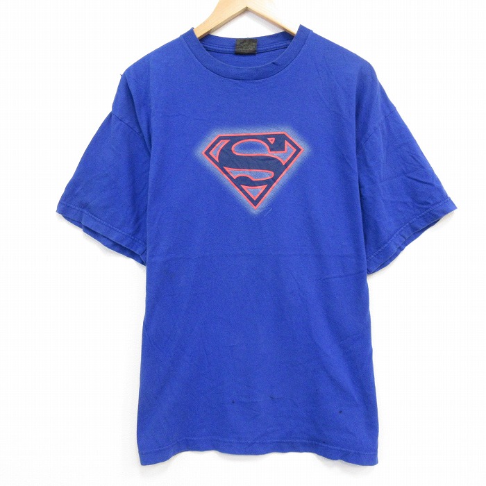 00s 半袖Tシャツ DCコミックススーパーマン ブルー メンズXL相当 | 古着