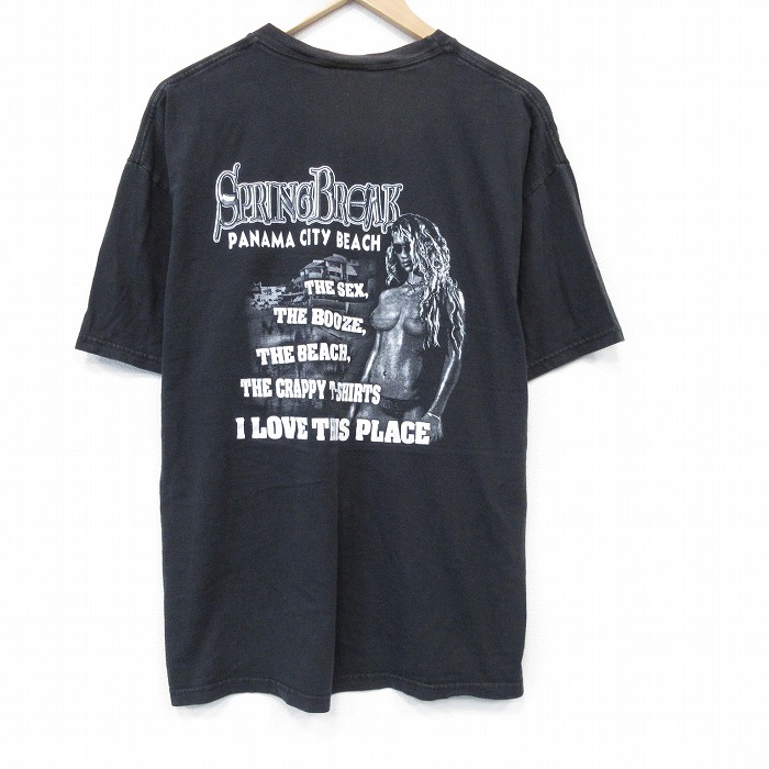 ヘインズ 00s 半袖Tシャツ エロプリント ブラック XL | 古着