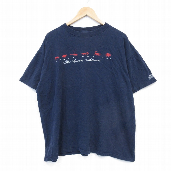 90s 半袖Tシャツ カマキリ ネイビー メンズXL相当 | 古着