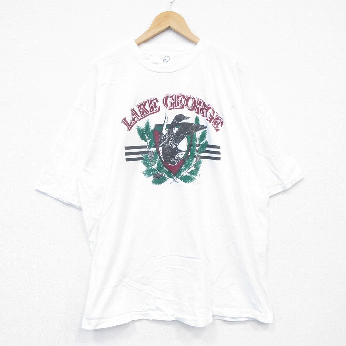 90s 半袖Tシャツ 鳥 ホワイト メンズXL相当 | 古着